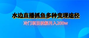 水边直播抓鱼多种变现途径冷门项目月入200w拆解