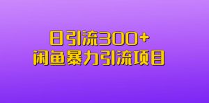 日引流300+闲鱼暴力引流项目