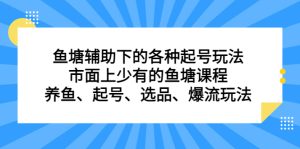 鱼塘 辅助下的各种起号玩法，市面上少有的鱼塘课程 养鱼 起号 选品 爆流玩法