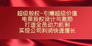 超级股权-引爆超级价值：电商股权设计与激励：打造全员动力机制  实现公司利润快速增长