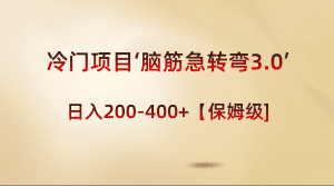 冷门项目‘脑筋急转弯3.0’轻松日入200-400+【保姆级教程】