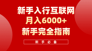 互联网新手月入6000+完全指南 十年创业老兵用心之作，帮助小白快速入门