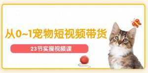 宠物行业从0~1宠物短视频带货实操课（23节课）